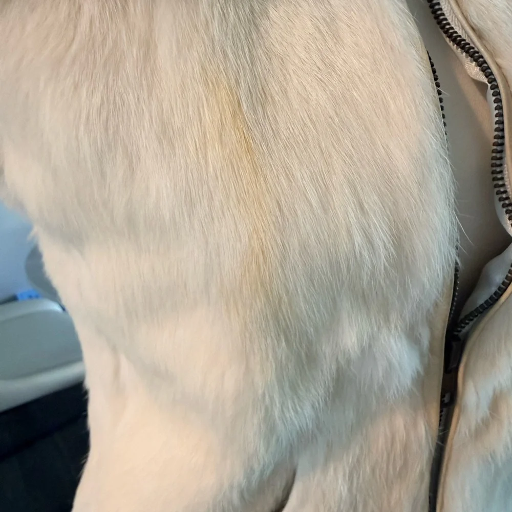 Vintage Real Rabbit Fur Vest | Cream Ivory | Size Small WHBM - Picture 7 of 8